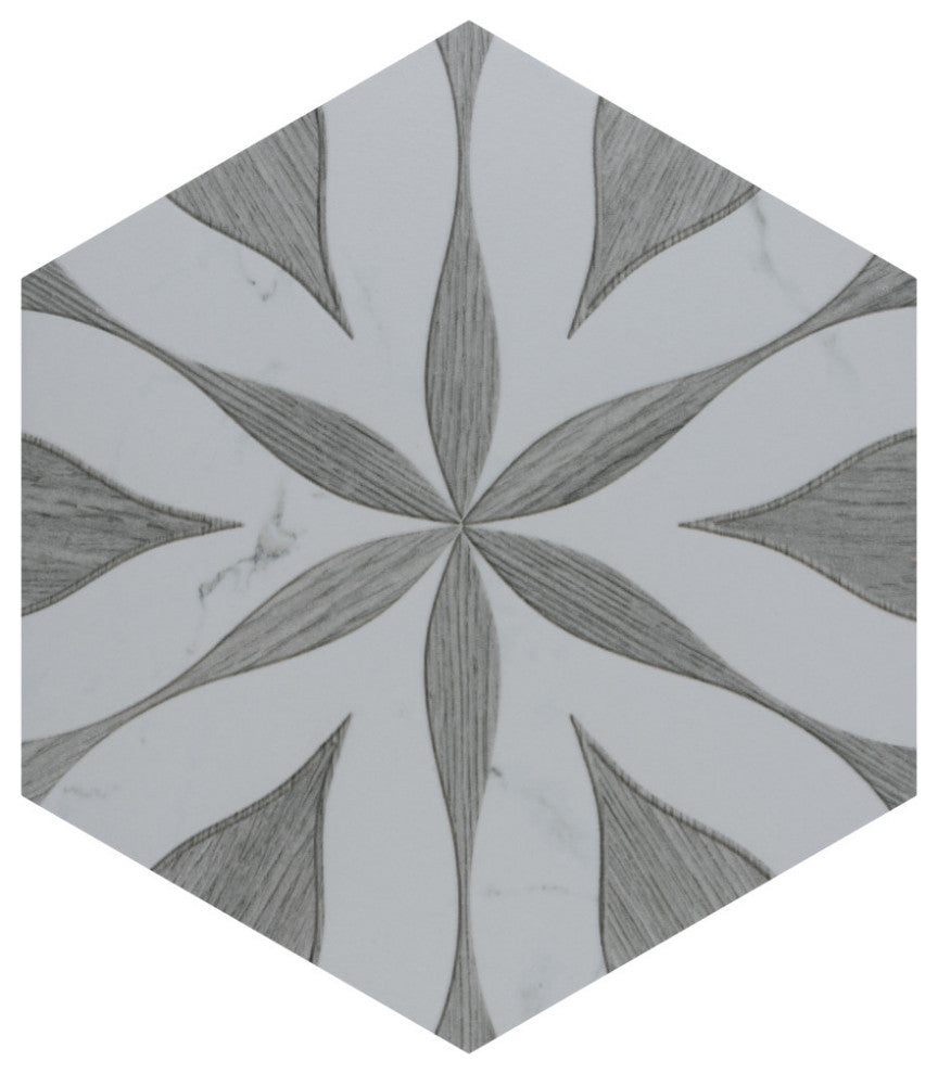 Llama Flower Loire Silver Smoke Porcelain Floor and Wall Tile