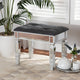 Jayni Glam and Luxe Fabric Ottoman, Gray