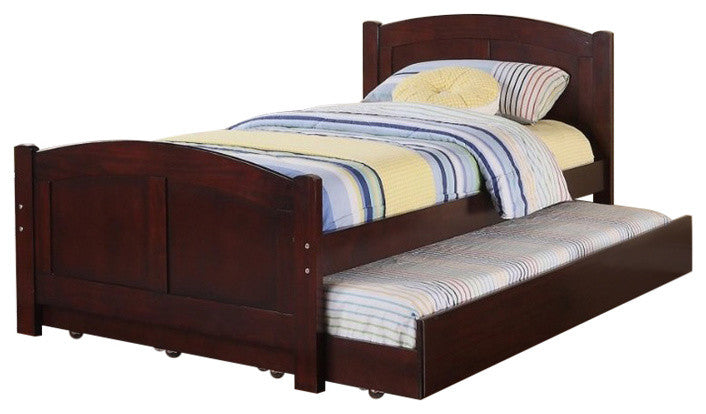 Benzara BM171670 Modern Fashionable Twin Bed With Trundle Cherry  Red