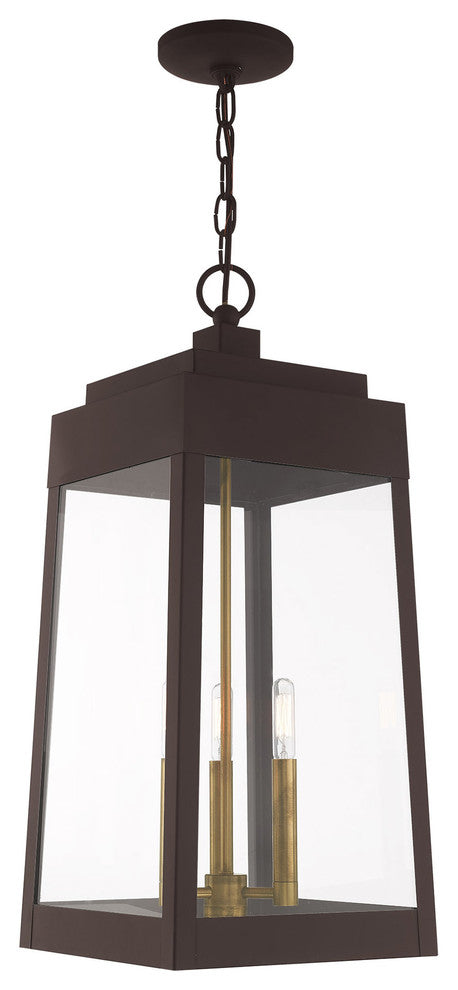 Transitional Outdoor Pendant Lantern, Bronze
