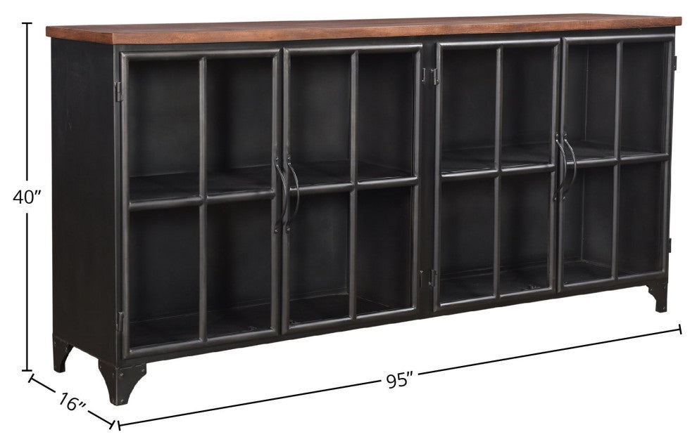 Tradition 95" Wide Sideboard, Brown/Black
