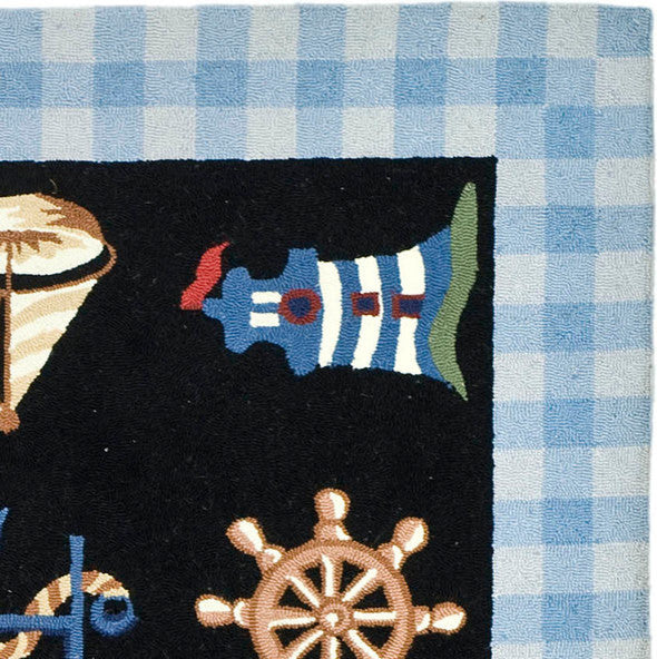 Safavieh Chelsea Hk239B Coastal Rug, Black, 5'3"x8'3"