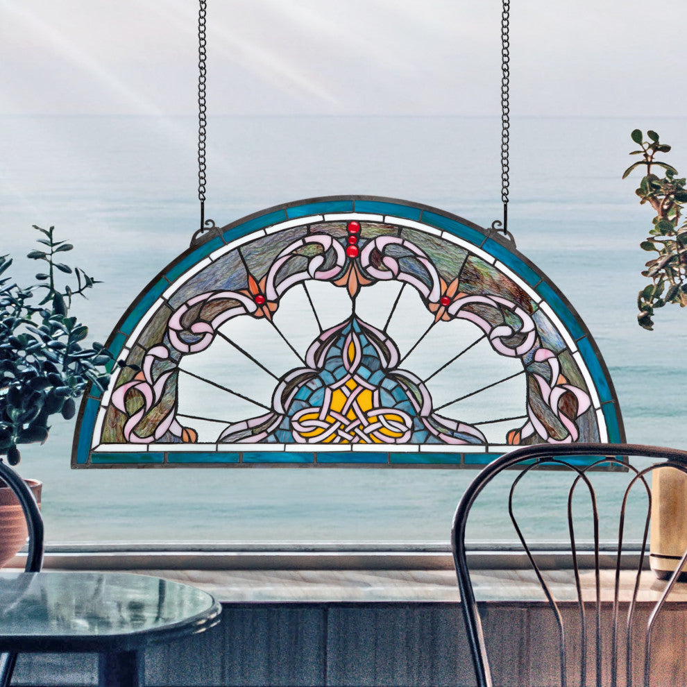 Lady Astor Demi-Lune Stained Glass Window