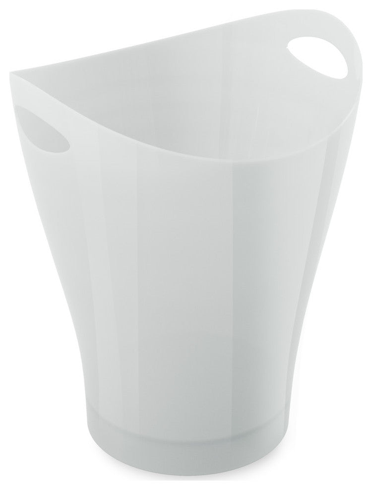 Umbra Garbino Trash Can 2.25-Gallon, Metallic White