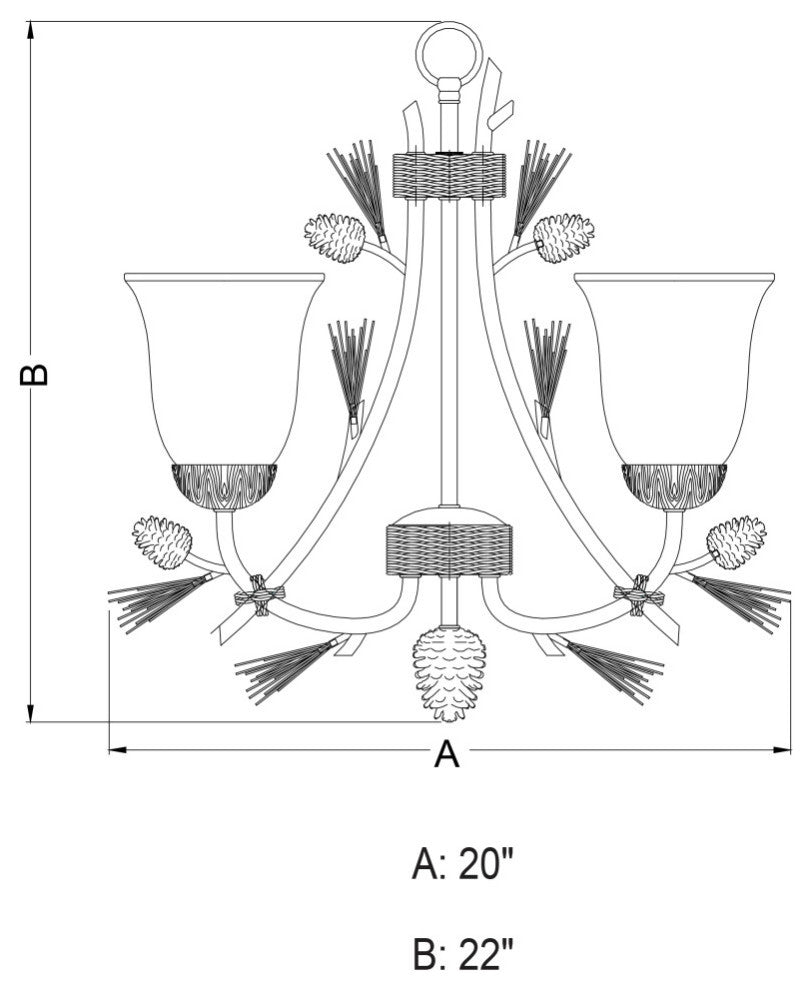 Sierra 3-Light Mini Chandelier Black Walnut
