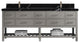 Parker 84" Double Sink Bath Vanity, Elephant Skin Gray 2" Calacatta Black