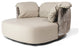 Leather Swivel Love Chair, Taupe