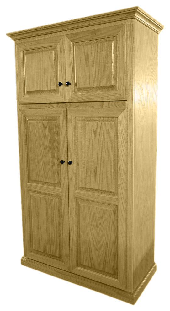 Oak Kitchen Pantry With upper Storage, Cupola Yellow Oak