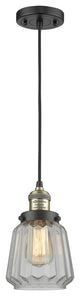 Chatham 1-Light Mini Pendant, Black Antique Brass, Clear