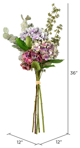 Vickerman 36" Gray Lilac Hydrangea Bundle Bouquet