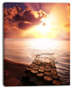 Stunning Beach with Old Bridge, Seascape Canvas Art Print, 12"x20"