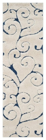 Safavieh Florida Shag 8' X 10' Power Loomed Rug in Cream and Blue