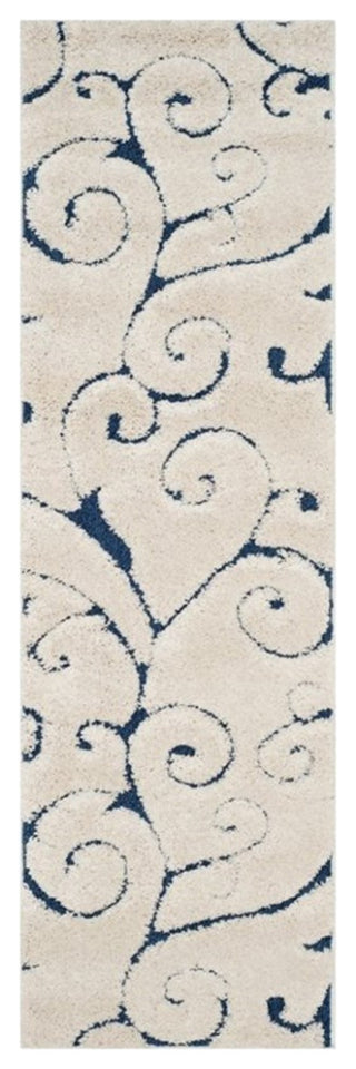 Safavieh Florida Shag 8' X 10' Power Loomed Rug in Cream and Blue