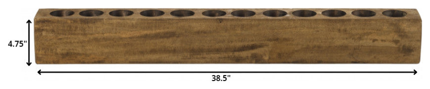 Distressed Maple Stain 12 Hole Sugar Mold Candle Holder