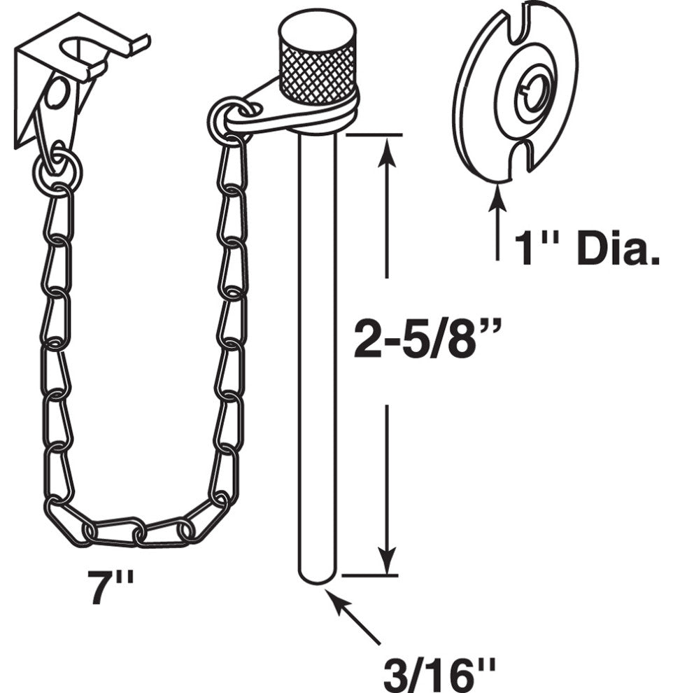 2Ea S4011 Sldg Dr Steel Locking Pin With Chain