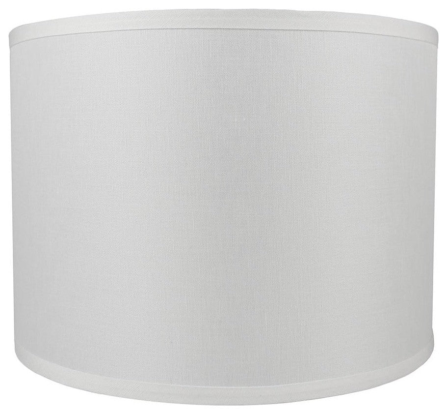 Classic Drum Smooth Linen Lamp Shade, Off White, 14"