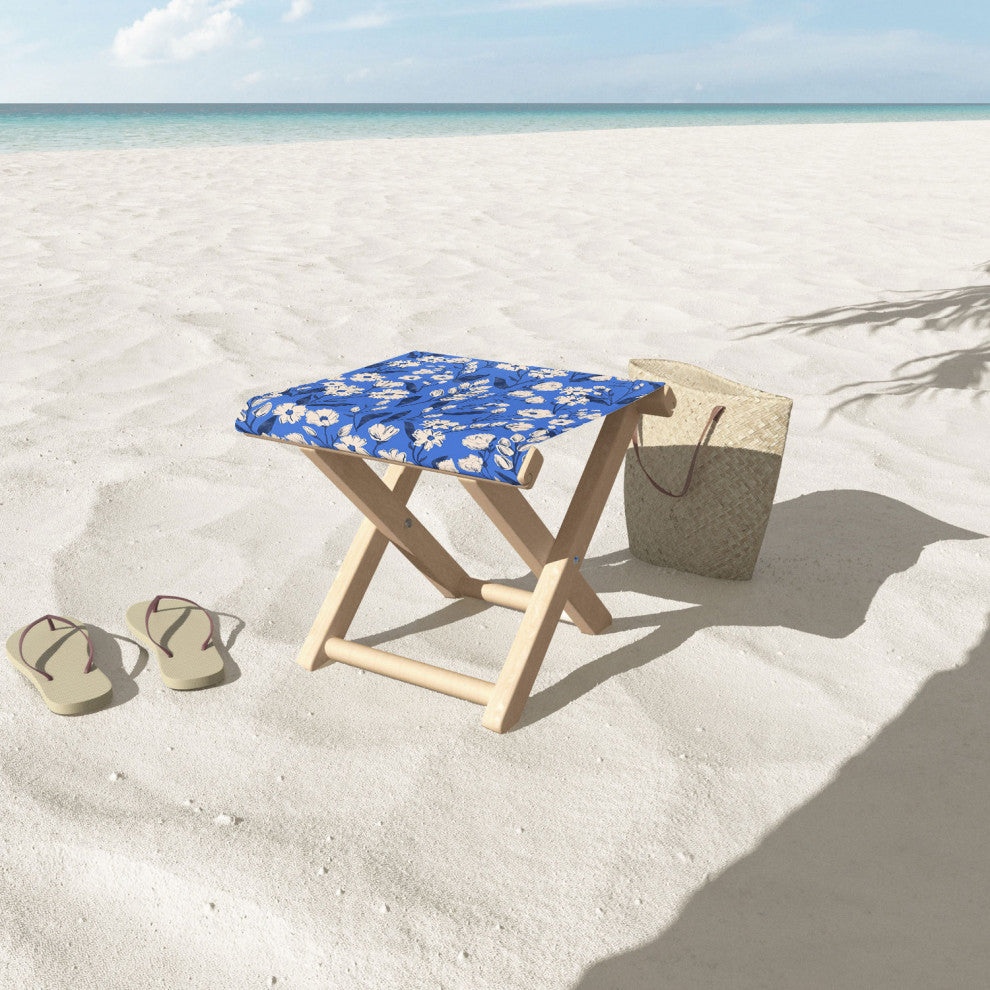 Schatzi Brown Penelope Floral Bluebell Folding Stool
