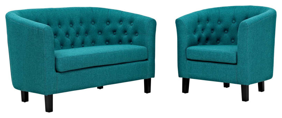 Prospect 2 Piece Upholstered Fabric Loveseat And Armchair Set