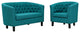 Prospect 2 Piece Upholstered Fabric Loveseat And Armchair Set