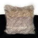 Plutus Gray Wolverine Pelage Animal Faux Fur Luxury Throw Pillow, 24"x24"