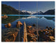 Logs in Mountain Lake, Landscape Triptych Canvas Art Print, 36x28, 3 Panels