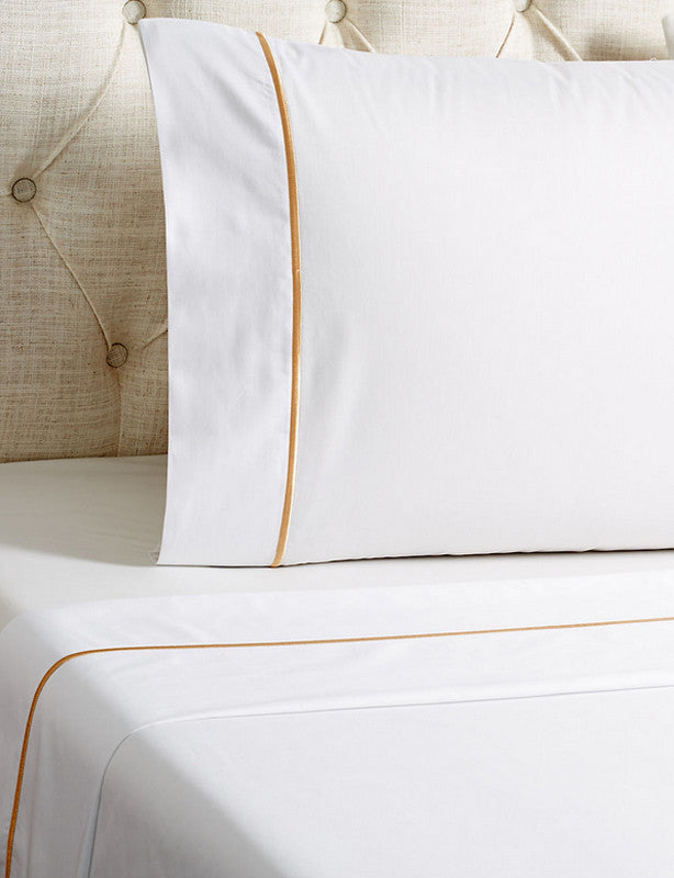 Single Line Pillowcases, Set of 2, White, Standard