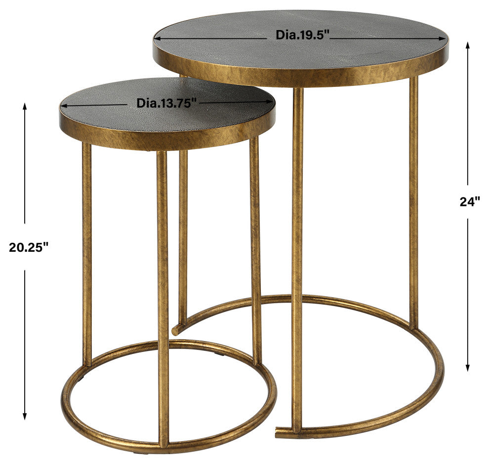 Uttermost Aragon Brass nesting tables, 2-Piece Set