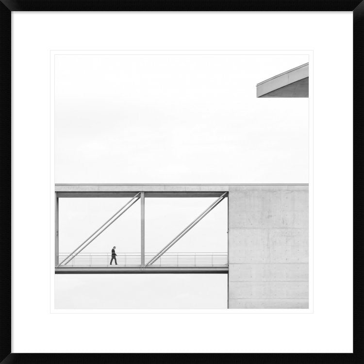 "Across The Bridge" Framed Digital Print by Klaus Lenzen, 26"x26"