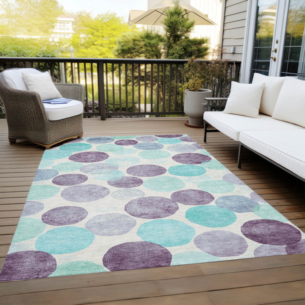 Machine Washable Indoor/Outdoor Chantille ACN1898 Plum 3' x 5' Rug