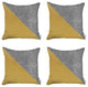 Set of 4 White and Yellow Diagonal Pillow Covers