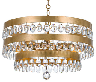 Crystorama Lighting Group 6106 Perla 5 Light 22"W Crystal - Antique Gold