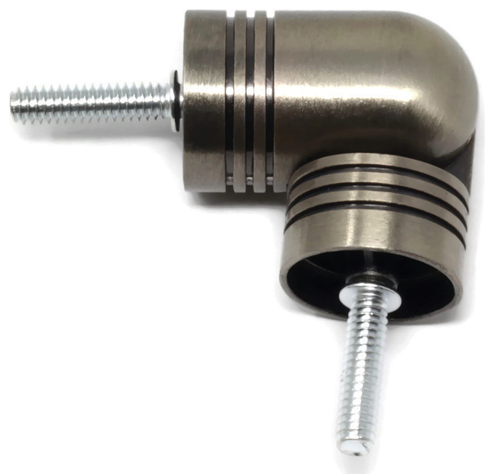 Hinged Elbow Connector for Corner Rod, Antique Brass, 1 1/8"