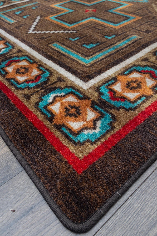 Saw Tooth Oka, Brown, 4'x5'
