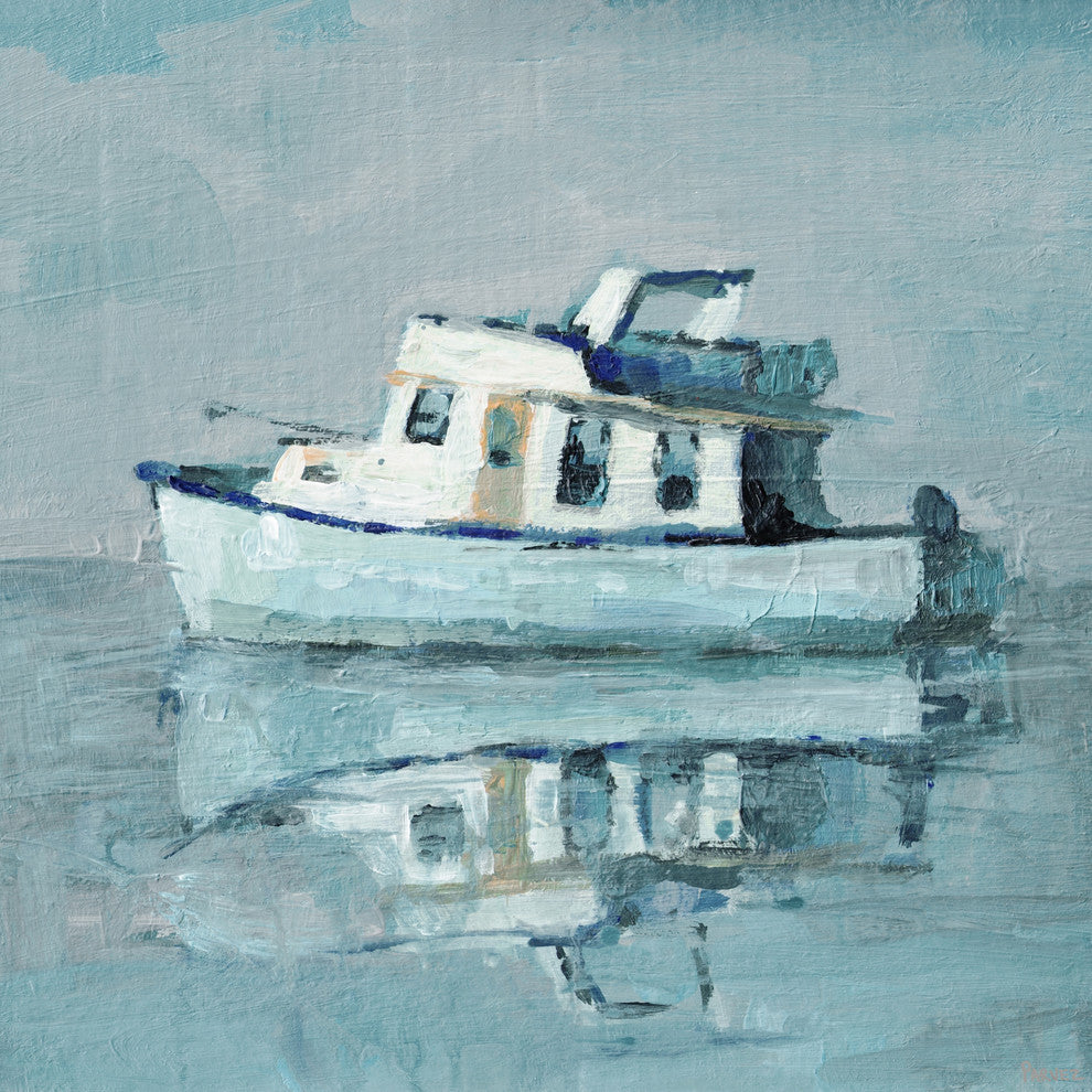 "Boat Reflection" Painting Print on Wrapped Canvas, 48"x48"