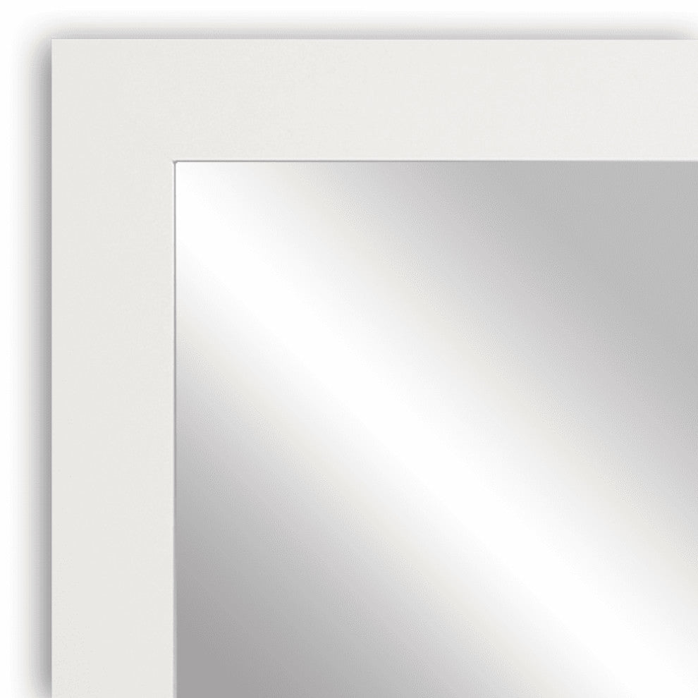 Meade Framed Wall Mirror, White, 36"x24"
