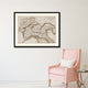 Northern Italy Vintage Sepia Map Canvas Print, 16"x21"