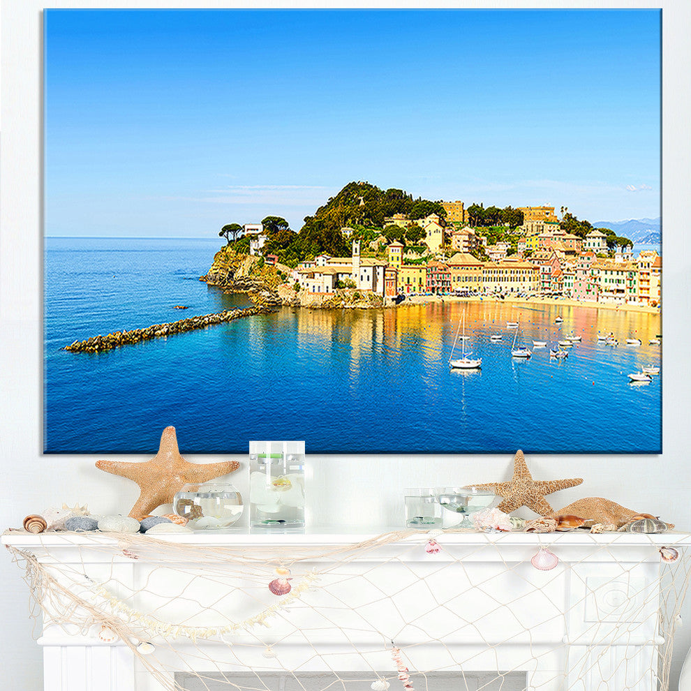 "Sestri Levante Silence Bay Sea" Seashore Wall Art, 1 Panel, 60"x28"