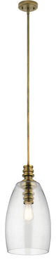 Lakum 1 Light Pendant in Natural Brass