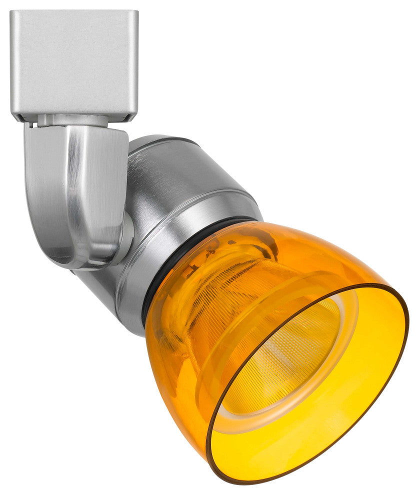 Integrated Dimmable LED Track Head, Orange Round Shade, Silver Base