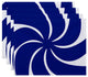 Whirl Of The Season, Holiday Geometric Print Placement, Royal Blue, Set of 4