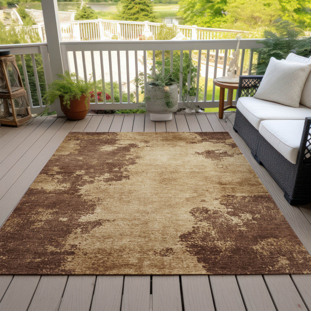 Machine Washable Indoor/Outdoor Chantille ACN1913 Mocha 3' x 5' Rug