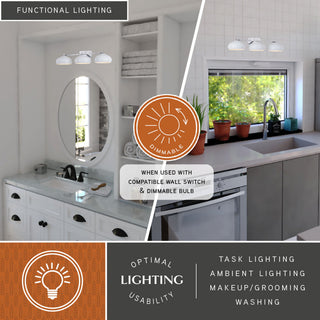 Belmont 3 Light Vanity Chrome and Gloss White