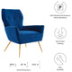 Armchair Accent Tufted Chair, Blue Navy, Velvet, Modern, Mid Century Lounge