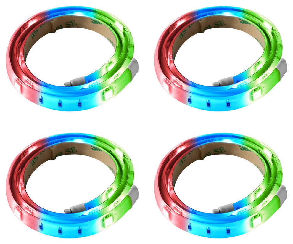 RGB LED Tape Lights, 4-Pack