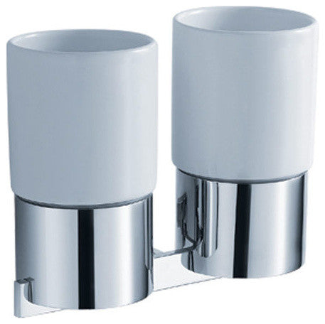 Kraus Kea-14416 Aura Solid Brass Double Ceramic Tumbler Holder