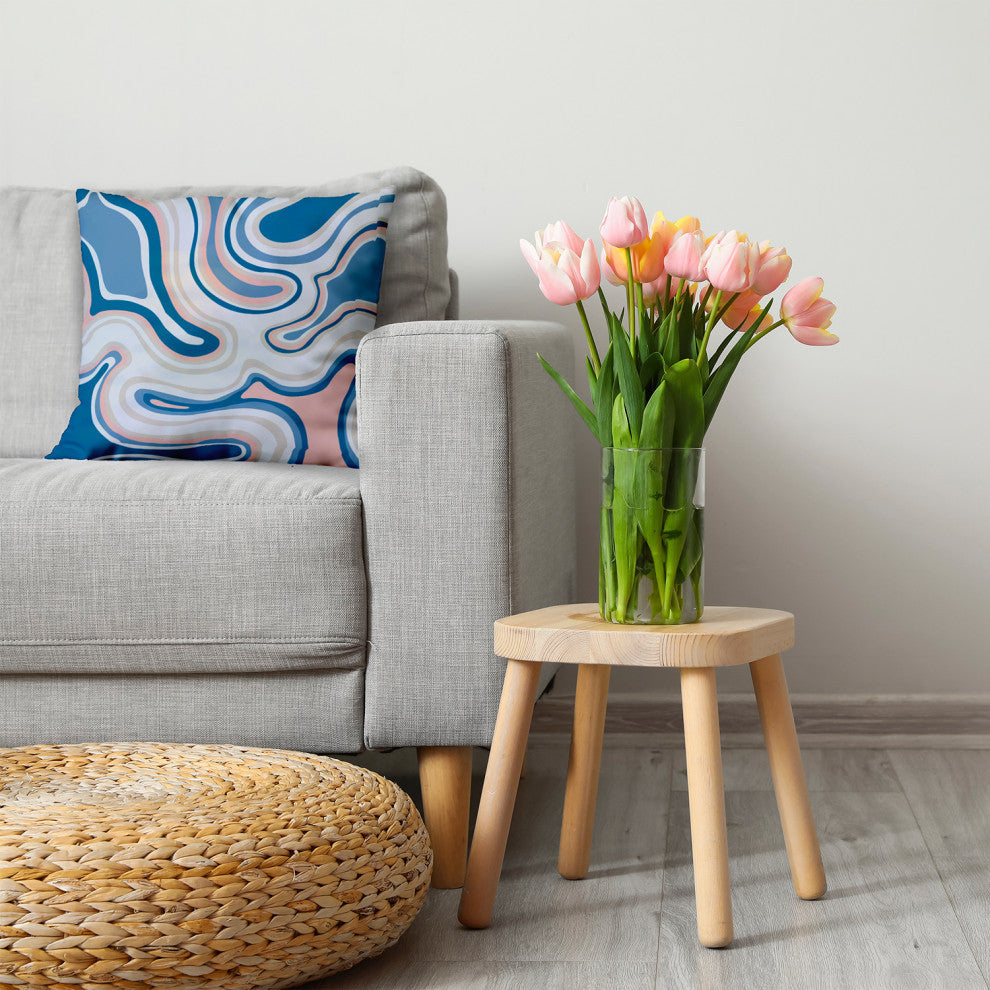 Agate Decorative Throw Pillow, Teal, 20"x20"