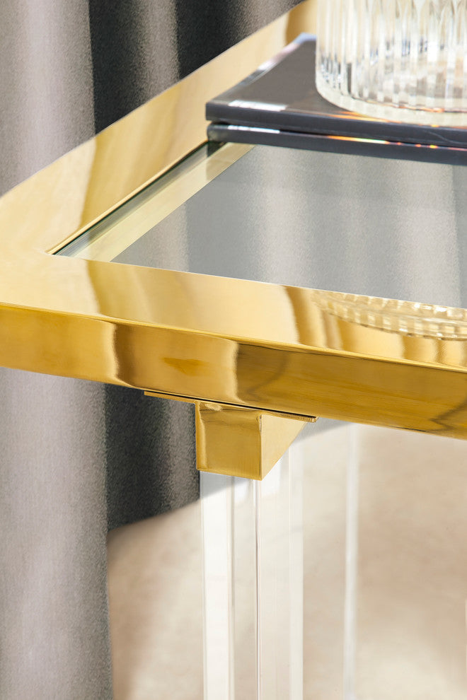 Pasargad Home Vicenza Lucite Clear Console