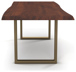 Brooks Dining Table, Americano, Brass, 40"x92", U-Base