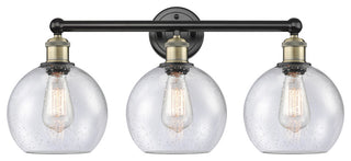 Athens 3-Light 26" Bath Vanity Light, Black Antique Brass, Seedy