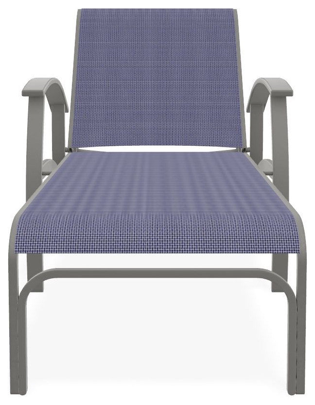 Belle Isle Sling 4-Position Outdoor Chaise Lounge, Breeze/Snow
